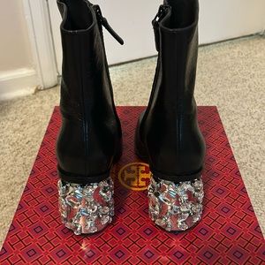 Tory Burch Sculpted Heel Embelished Ankle Boot